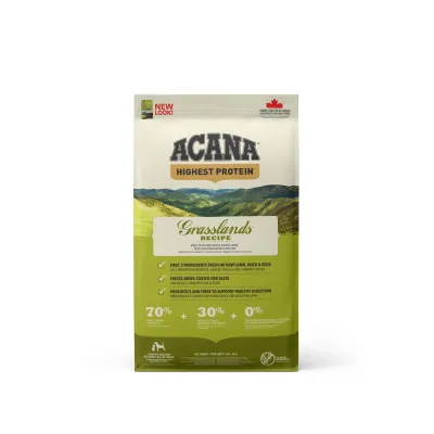 ACANA Highest Protein (Yüksek Protein) Grasslands Köpek Maması 11,4kg - Tüm ırk ve yaşam evreleri için