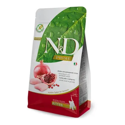 ND Prime Tahılsız Tavuk Etli ve Narlı Yavru Kedi Maması 1.5 Kg
