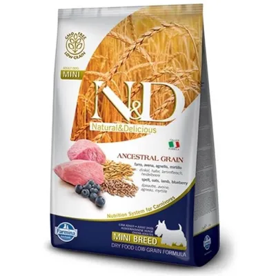 ND Düşük Tahıllı Kuzu-Yaban Mersini Küçük Irk Yetişkin Köpek Maması 2.5 Kg