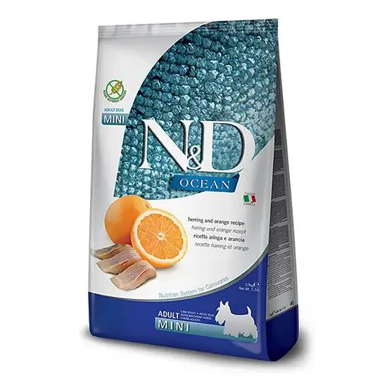 ND Ocean Ringa Balıklı ve Portakallı Tahılsız Köpek Maması 2.5 Kg
