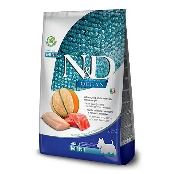 ND Ocean Somonlu Morina Balıklı ve Kavunlu Tahılsız Mini Irk Köpek Maması 2.5 Kg

