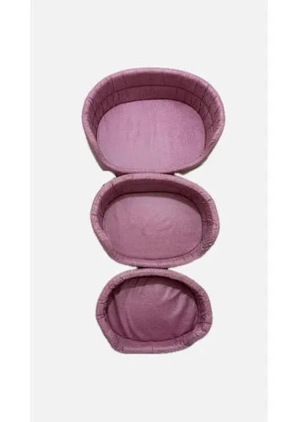 Chakie Kedi Köpek Sünger Lüks Yatak Pembe 3'lü