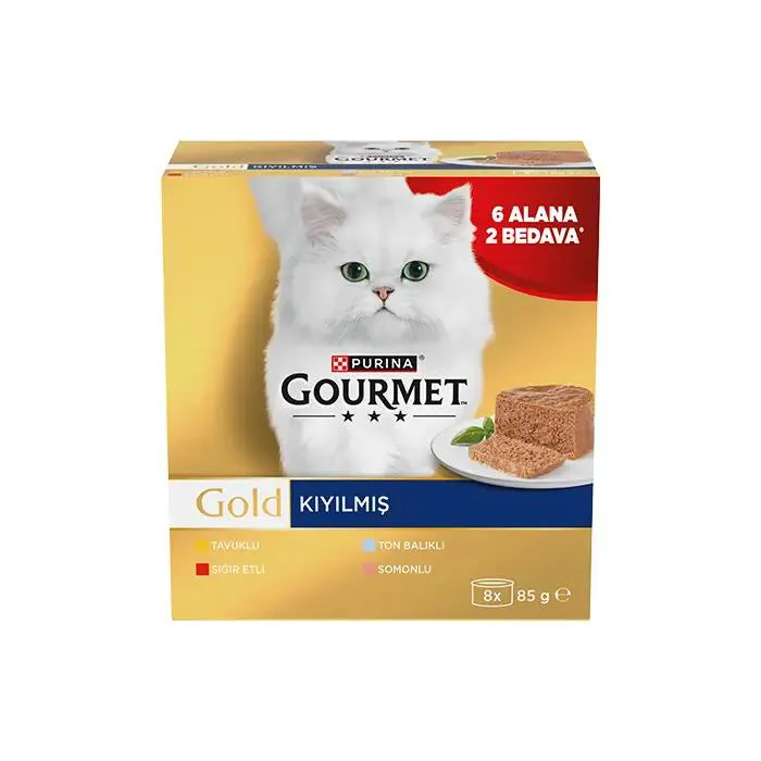 Gourmet Gold Box Kıyılmış Seri Kedi Yaş Maması 85 Gr 8 Al 6 Öde