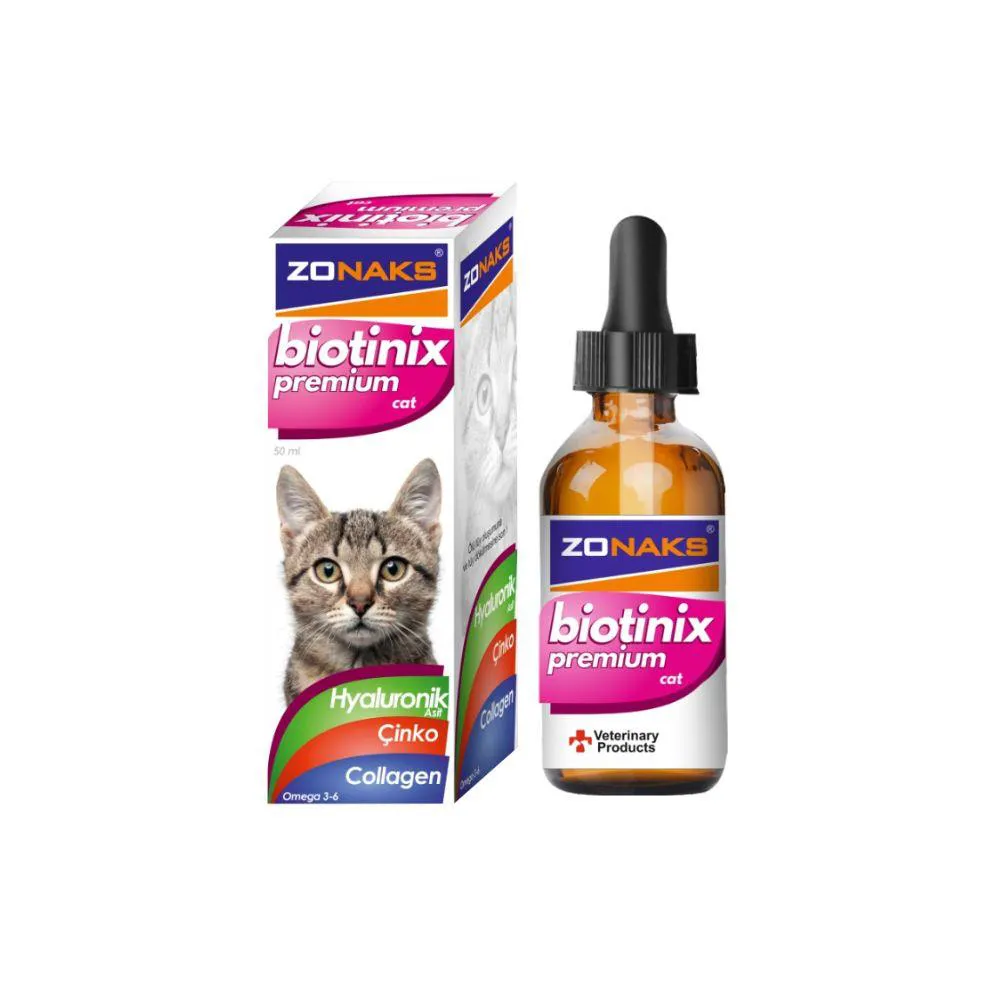 Zonaks Biotinix Premium Cat Tüy Dökülmesinde Etkili Biotin Takviyesi 50 ml