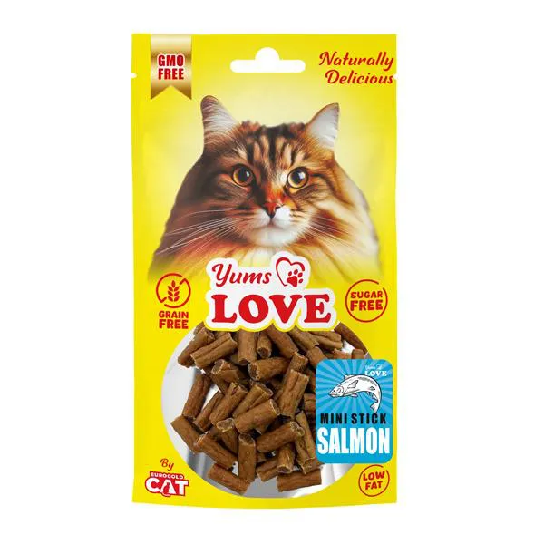 Yums Love Kedi Ödülü Mini Çubuk Somon Balıklı 2 cm 50 gr
