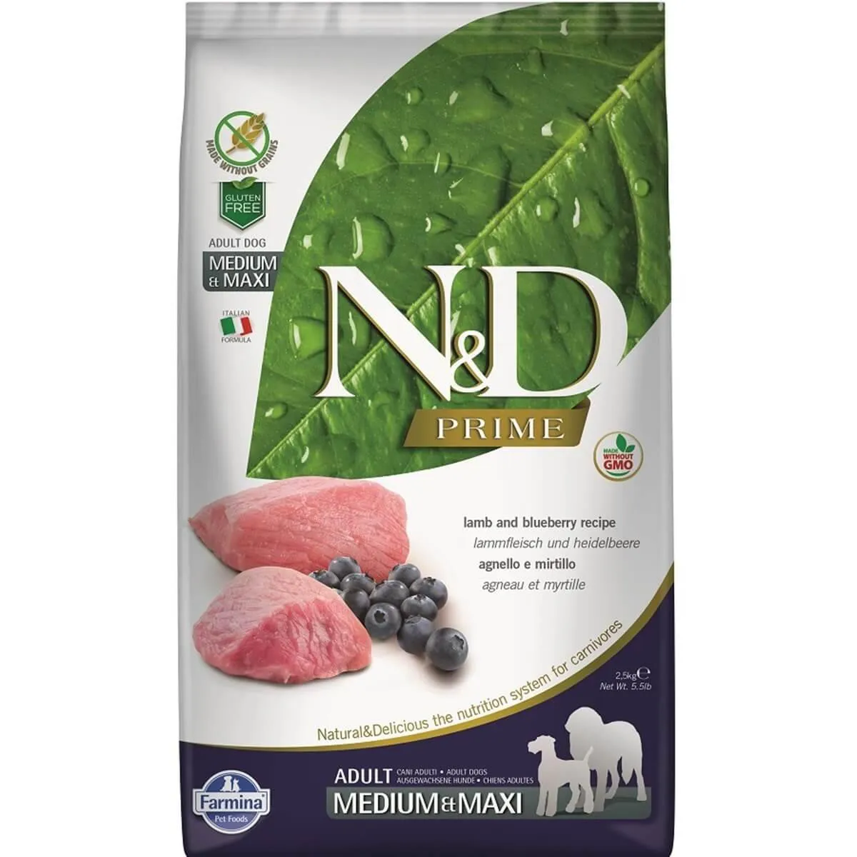 N&D Prime Tahılsız Kuzu Etli Yaban Mersinli Yetişkin Köpek Maması 12 Kg
